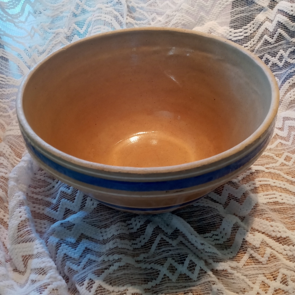 Vintage Yellow Ware Stoneware Mixing Bowl